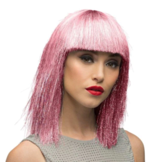 Bangs Glitter Paryk Lyserød