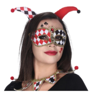 Harlekin Hårbøjle Rød/Sort