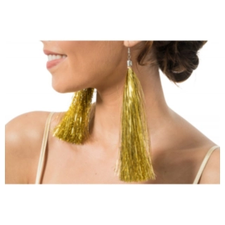Glitter Frynse Øreringe Guld