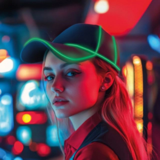 Neon LED Kasket Grøn