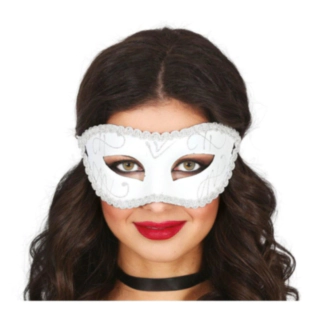Masquerade Øjenmaske Hvid