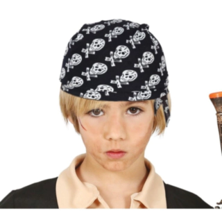 Pirat Børnebandana Sort