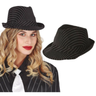 Stribet Mafiahat Sort