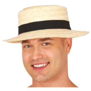 Boater Stråhat Sort Bånd