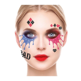Harley Quinn Ansigtssmykker Blå/Lyserød