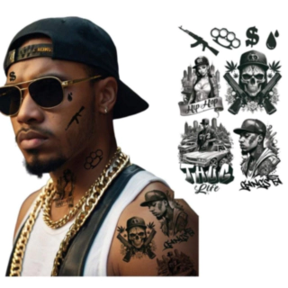 Gangsta Biker Falske Tatoveringer