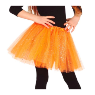 Glitrende Børnetylskørt Orange