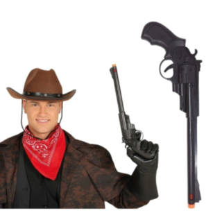 Sherif Lang Legetøjsrevolver Sort