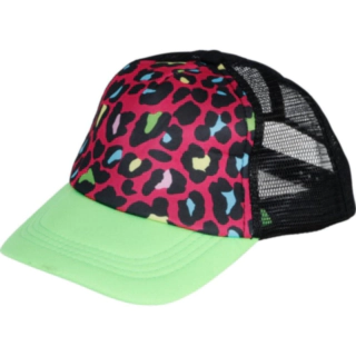 Neon Leopard Kasket Grøn/Pink