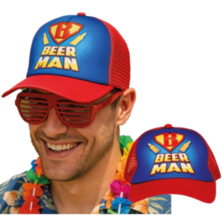Beer Man Kasket Rød/Blå