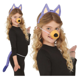 Hund Børnekostume Sæt Blå