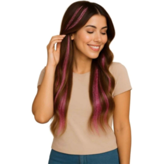 Glimmer Hår Extensions Pink