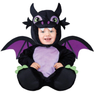 Drage Babykostume Lilla/Sort