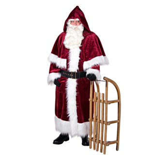 Deluxe Vinrød Julemandsfrakke Kostume