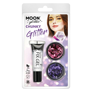 Klassisk Chunky Glitter Sminkesæt Pink / Lilla