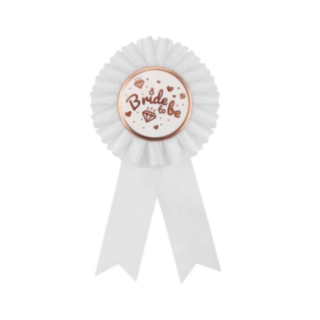 Bride to Be Medaljerosette Hvid