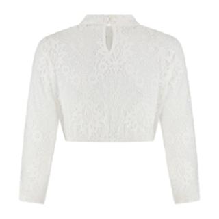 Dirndlbluse Højhalset Blonde Creme