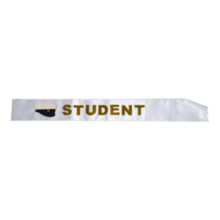 Student Skråbånd Hvid/Guld