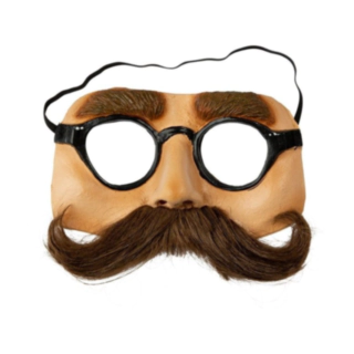 Briller & Moustache Halvmaske