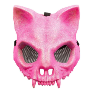 Kat Skelet Maske Lyserød