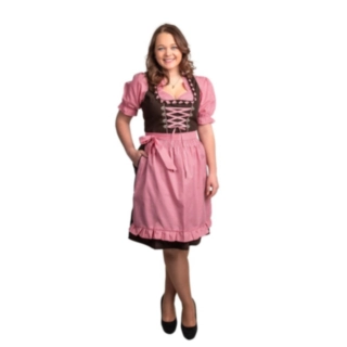 Dirndl Ternet Lyserød/Brun