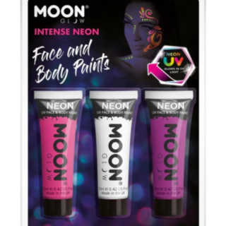 Ansigtsmaling Intense Neon UV Sminkesæt