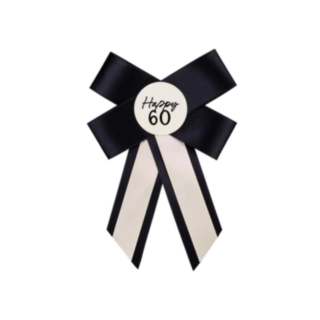 60th Birthday Medaljerosette Sort/Hvid