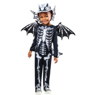 Skeletdrage Børnekostume