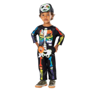 Glow in the Dark Skelet Børnekostume Multi