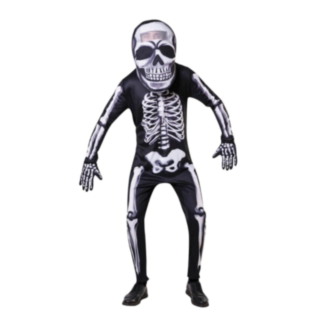 Skelet Kostume Med Stor Maske