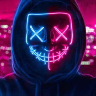 Purge LED Maske Blå/Lyserød