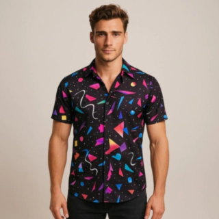 Geometrisk Neon Skjorte
