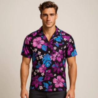 Violet Hibiscus Hawaiiskjorte