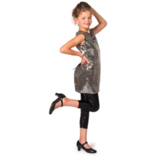 Discokjole Sølv Børnekostume