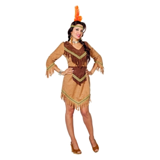Beige Indianerkvinde Kostume