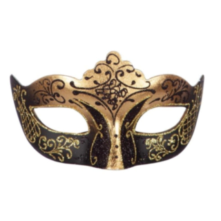 Venedig Glimmer Maske Guld/Sort