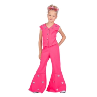 70'er Disko Børnekostume Pink