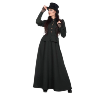 Victoriansk Kjole Kostume Sort