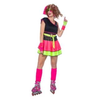 80'er Neon Kjole Kostume