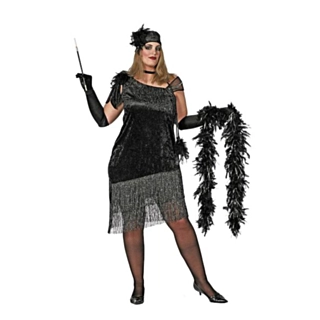 Charlestonkjole Plussize Sort/Sølv
