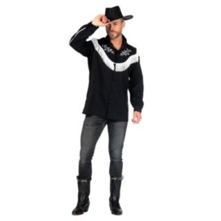 Western Cowboy Skjorte Sort/Hvid