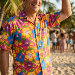 Hawaiiskjorte Pink