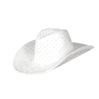 Rhinsten Cowboyhat Hvid