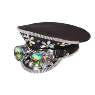Burning Man Kaptajnhat Med Goggles Sort
