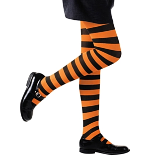 Stribede Strømpebukser Barn Orange/Sort