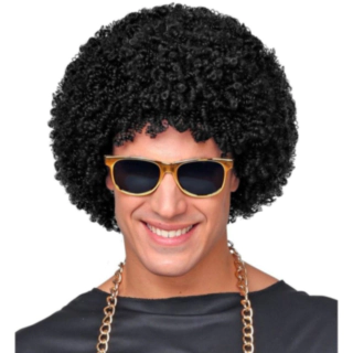 70'er Afro Paryk Sort