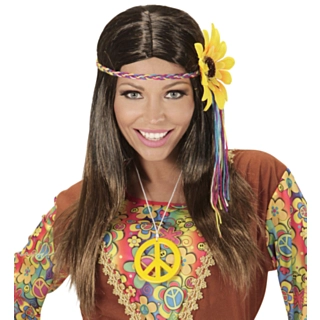 Brun Hippie Paryk Med Blomst
