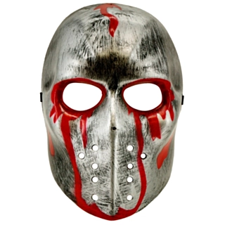 Blodig Hockeymaske Sølv/Rød