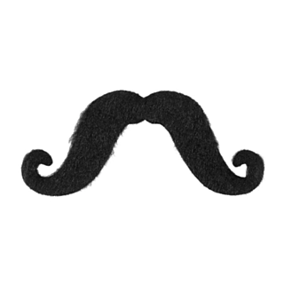 Stor Moustache Sort