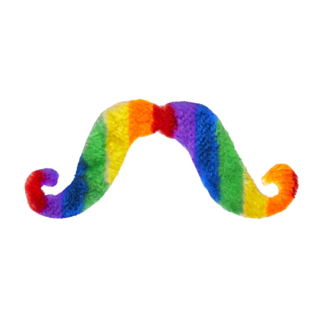 Regnbuefarvet Moustache